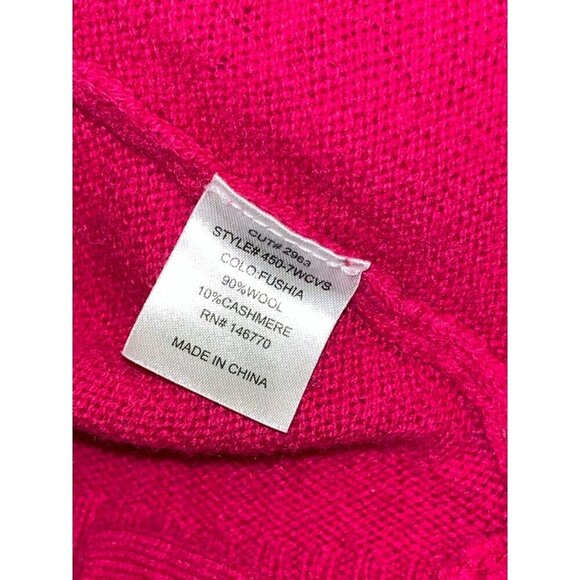 Re/Done Fushia  V-Neck Wool Cashmere  Pullover Sweater Women's Size M Medium - Picture 7 of 8